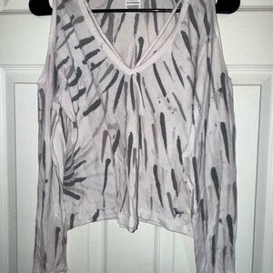 PINK Victoria's Secret Gray and White Long Sleeve Top Size XS